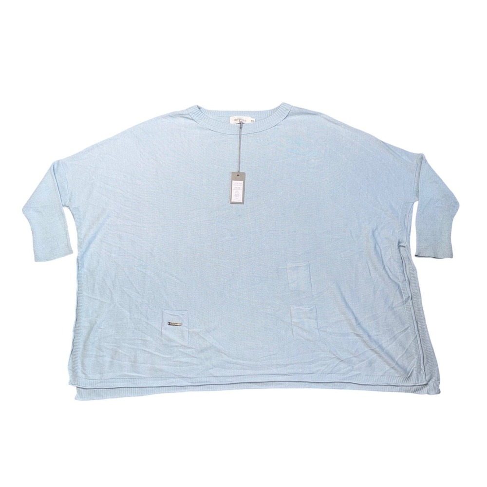 Mer Sea Catalina Traveler Sweater Women OS Light Blue NWT Oversized Knit Top